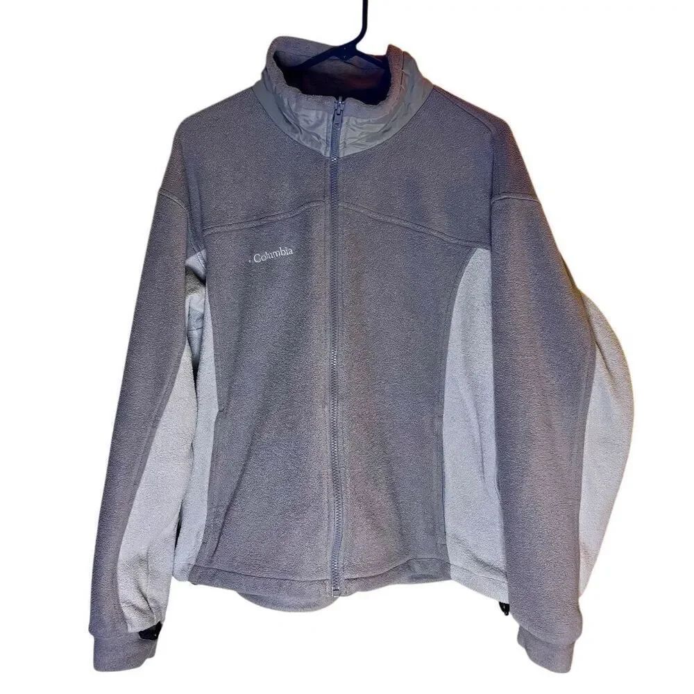 Columbia Woman's Zip Up  Challenge Series Fleece Jacket Size X-Large XL Gray